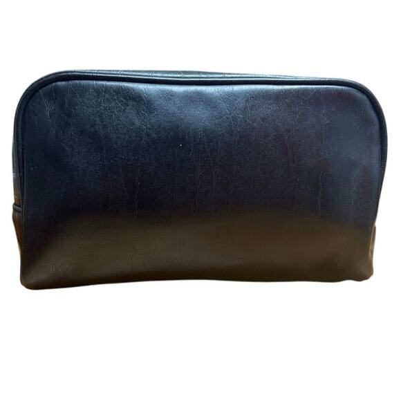 Vintage Kenneth Cole Reaction Men’s Black Leather Toiletry Kit Bag 10” x 6” - Picture 3 of 6